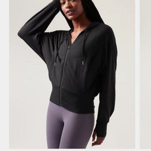 ATHLETA Plus Balance Black Zipped Jacket Hoodie Sweatshirt 1X